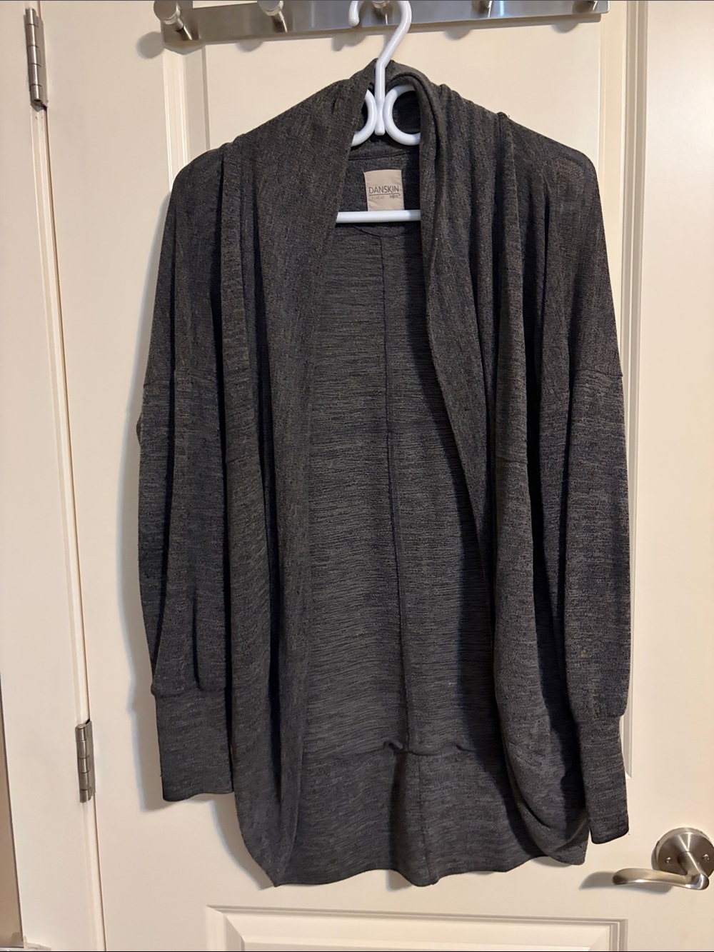 Danskin Charcoal Open-Front Cozy Cardigan